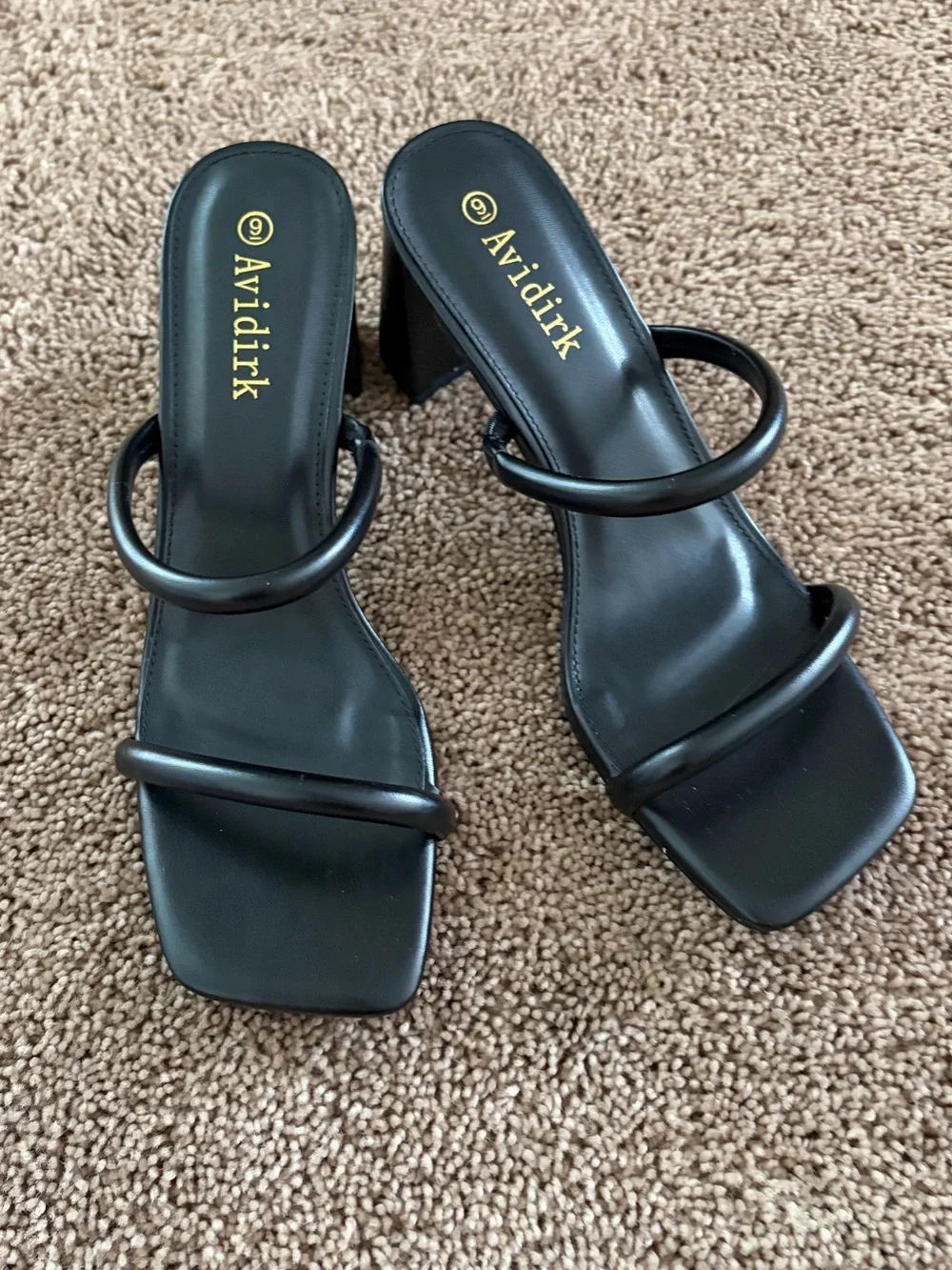 Black Platform Strappy Block Heel Sandals